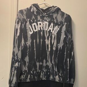 Vintage Jordan Black & Gray Tie-Dye Hoodie